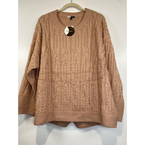 Day & Night Sweaters - Day‎ & Night Cable Knit Sweater Oversized Pullover Long Sleeve Top Large